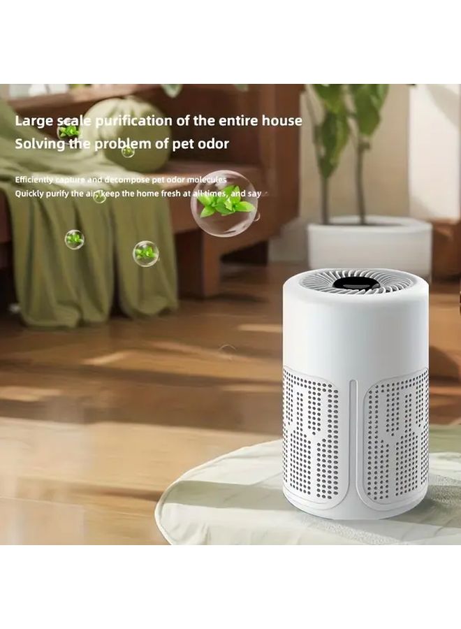 منقي الهواء المحمول الأبيض USB بتقنية الأيونات السالبة يزيل الفورمالديهايد والدخان والروائح ومسببات الحساسية والغبار - Image 2